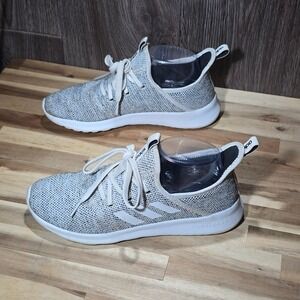Adidas Cloudfoam Pure Womens 7 Running Shoes White Grey DB0695 Sneakers